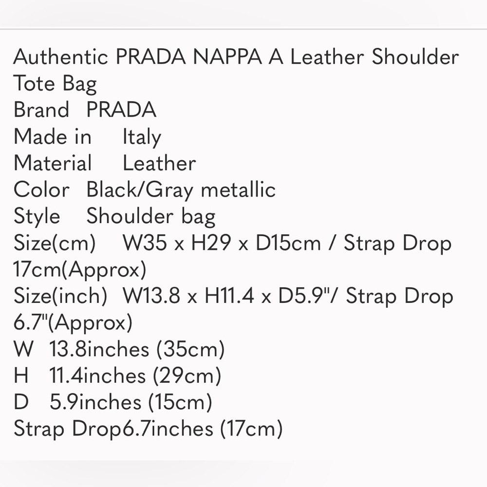 PRADA NAPA LEATHER HOBO SHOULDER BAG - Picture 16 of 16